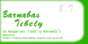 barnabas tibely business card